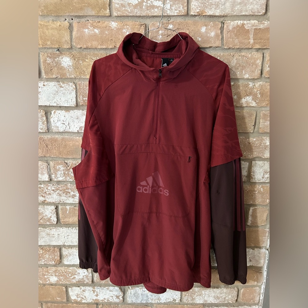 Adidas Maroon Zip-Up Jacket. Mens 2XL.